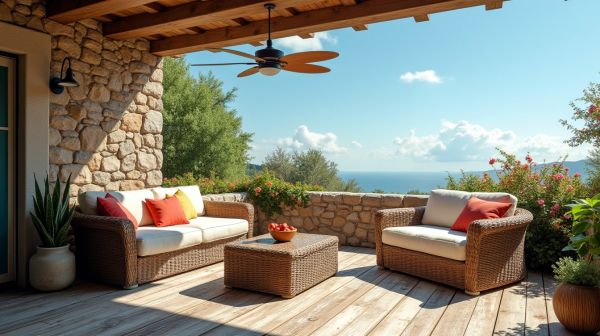 Créez un espace extérieur agréable avec un ventilateur de plafond